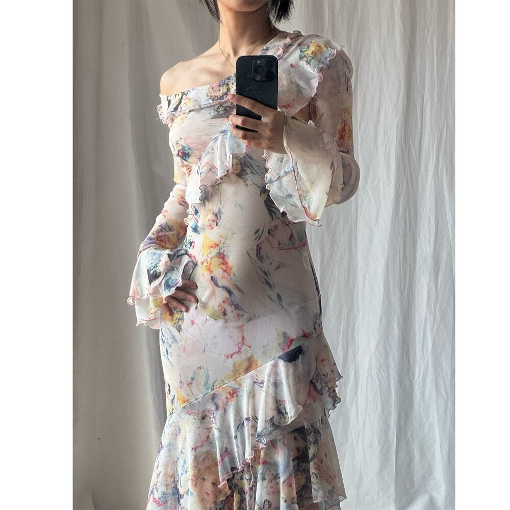 Jean Paul Gaultier Maille pink ruffle dress - Picture 15 of 15